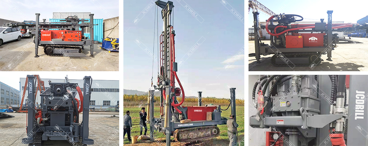 Foreuse hydraulique rotative sur chenilles pour forages