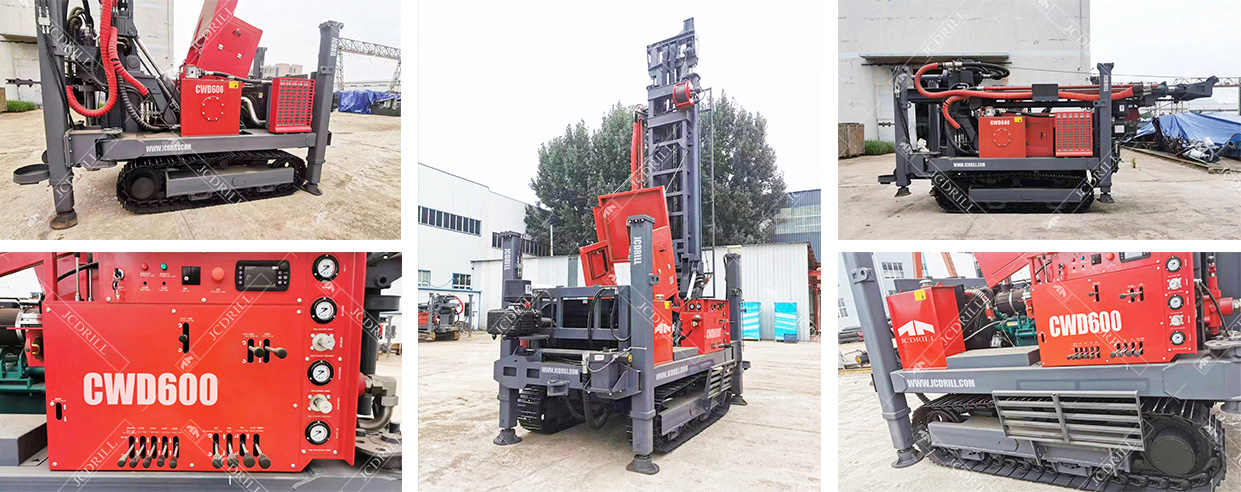 Foreuse hydraulique sur chenilles pour puits d'eau de 600m