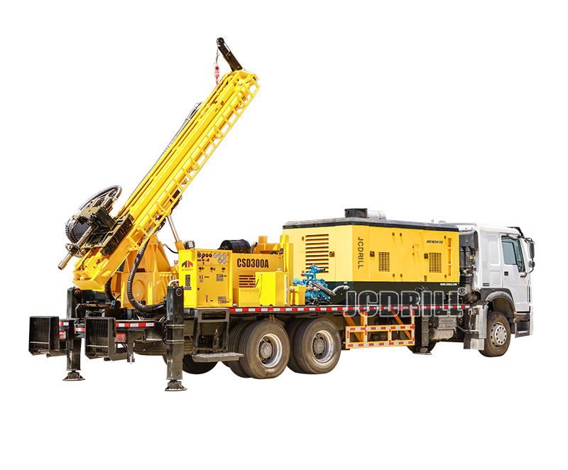 Foreuse de puits d’eau sur camion avec compresseur d’air
